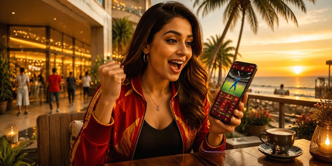 Indian cricket betting theme with red and gold accents